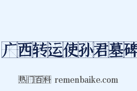 广西转运使孙君墓碑是什么意思的图片